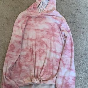 Girls Old Navy Tie Front Hooded Top